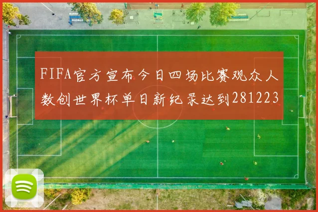 FIFA官方宣布今日四场比赛观众人数创世界杯单日新纪录达到281223人